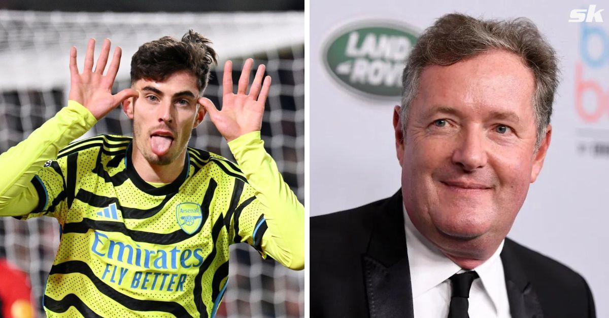 Arsenal forward Kai Havartz and Piers Morgan 