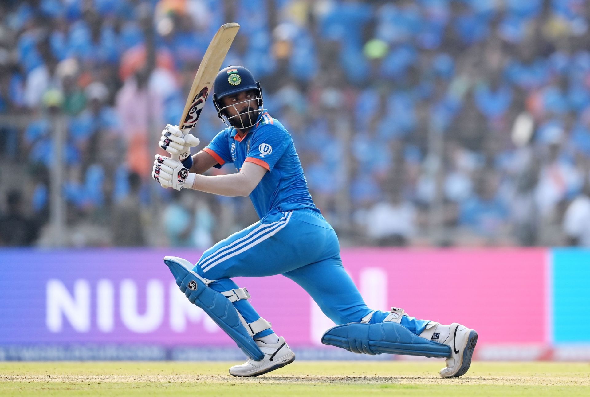 KL Rahul batting during the 2023 ODI World Cup. (Pic: Getty Images)