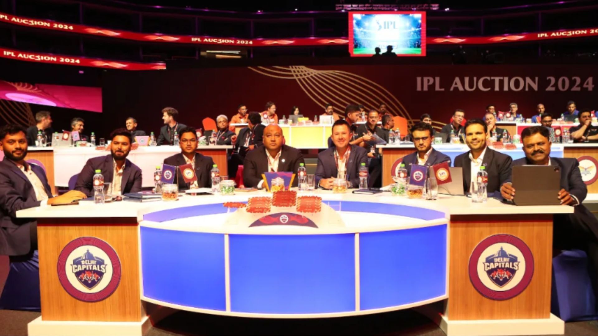 Delhi Capitals team management along with Rishabh Pant during the IPL Auctions. (Pic: BCCI) 