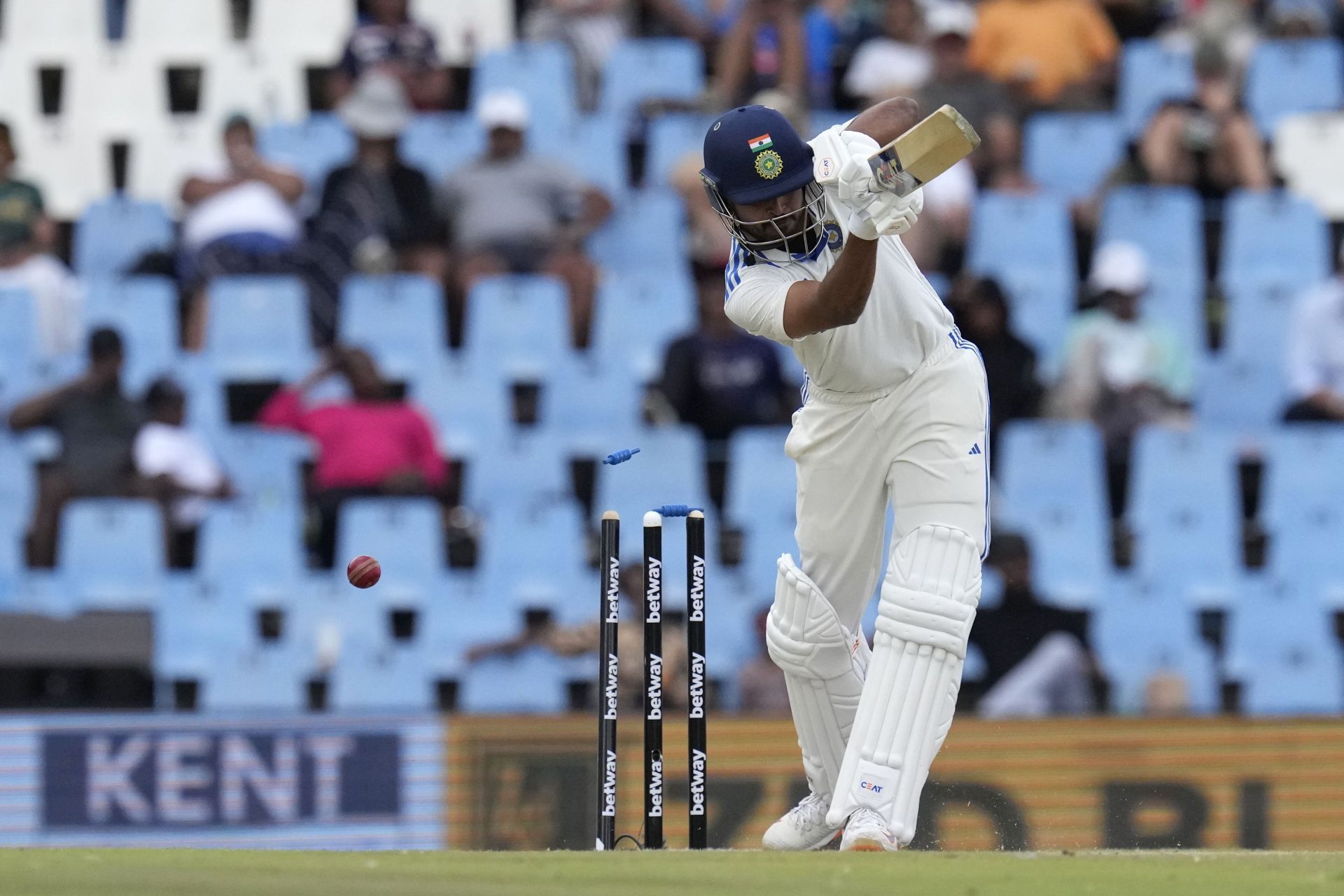 Shreyas Iyer was bowled in both innings of the Centurion Test. [P/C: AP]