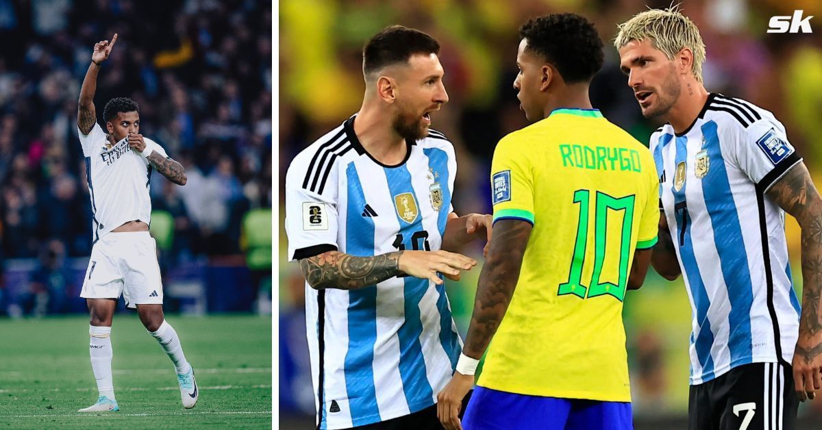 Lionel Messi and  Rodrygo (via Getty Images)