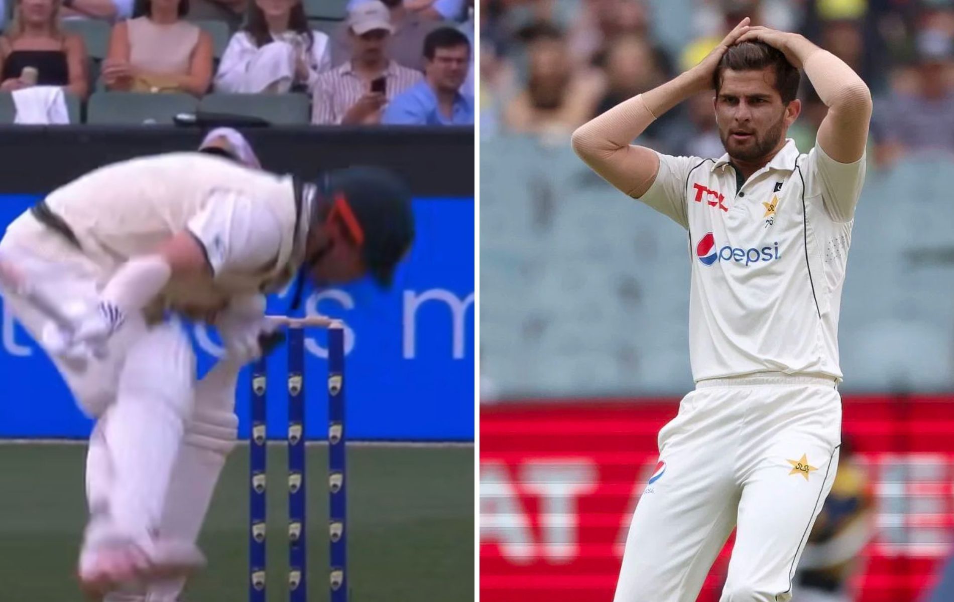 Travis Head (R) and Shaheen Afridi (L). (Pics: X/AP)