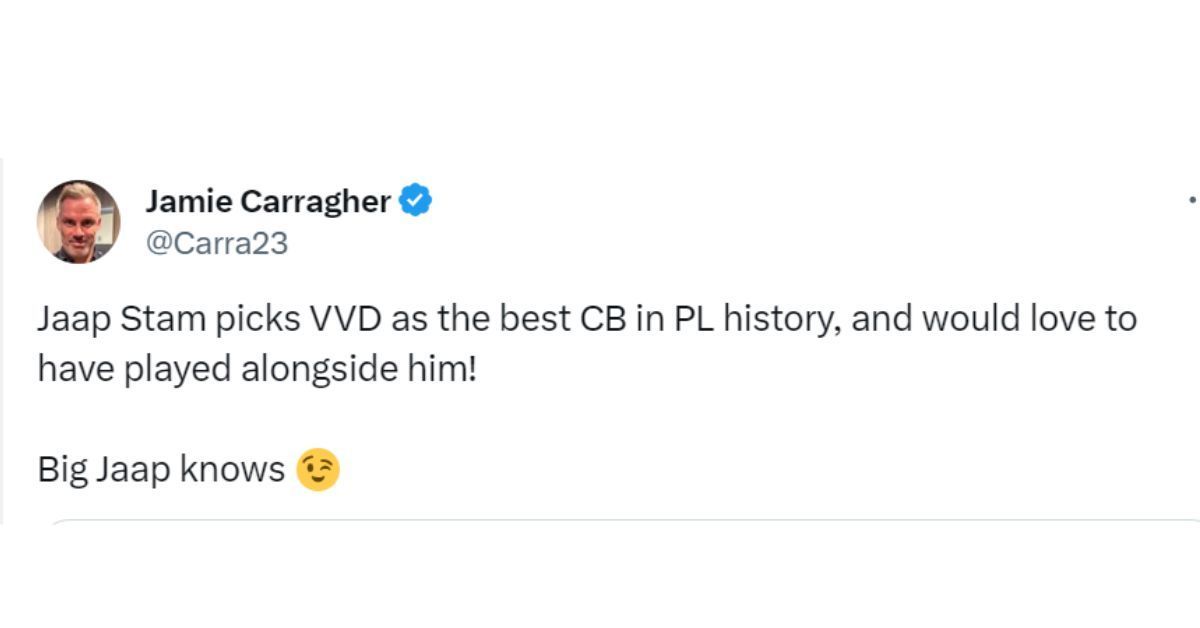 Jamie Carragher&#039;s recent tweet