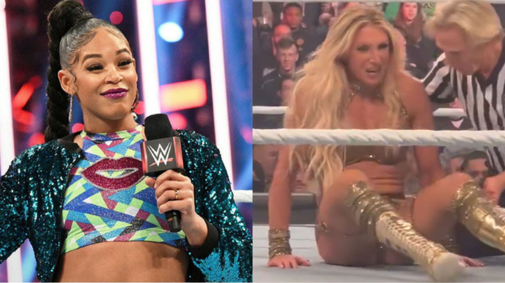 Bianca Belair (left); Charlotte Flair (right)