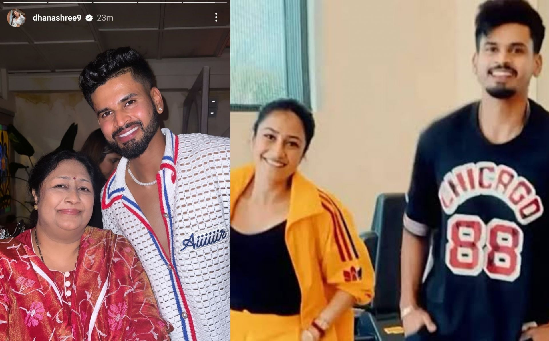 Dhanashree Verma wished Shreyas Iyer on his 29th birthday through Instagram. 