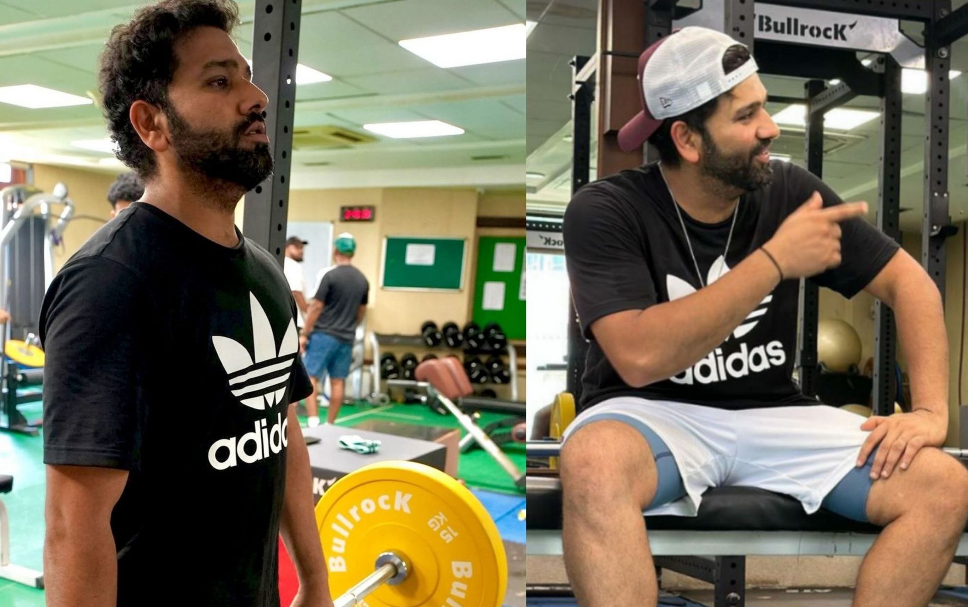 Rohit Sharma training in the gym to get ready for the South Africa tour. 