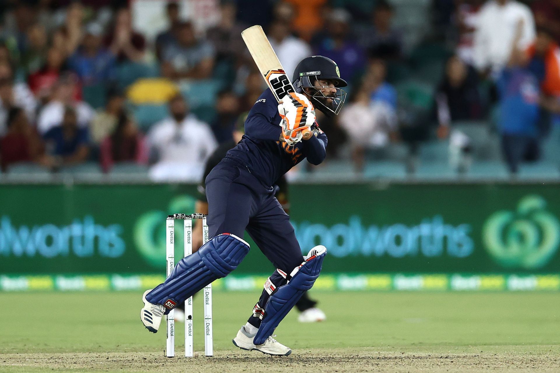 The left-hander during his cameo against Australia in Canberra. (Pic: Getty Images)