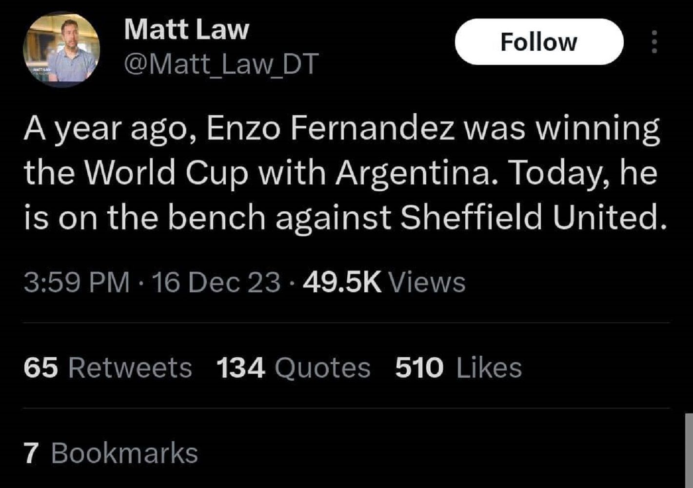 Fans react as Enzo is benched for Sheffield clash