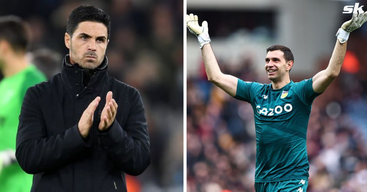 Mikel Arteta and Emi Martinez (via Getty Images)