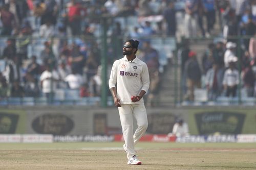 Ravindra Jadeja with the ball: India v Australia - 2nd Test: Day 3