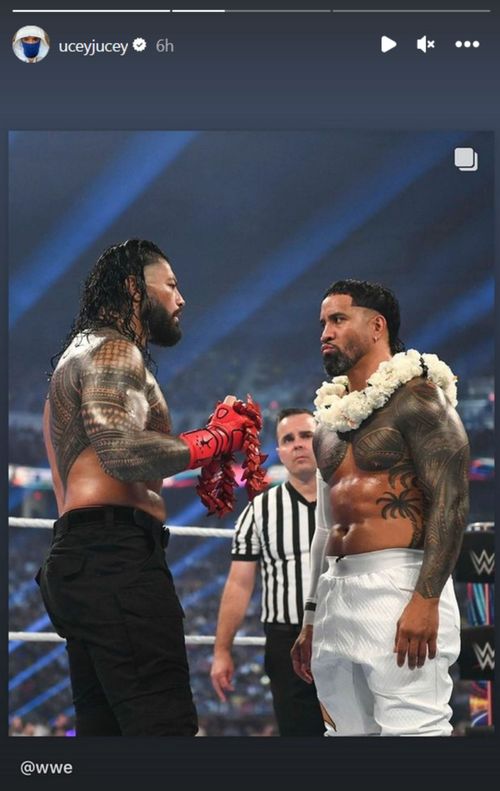 Screenshot of Jey Uso's post on Instagram Stories