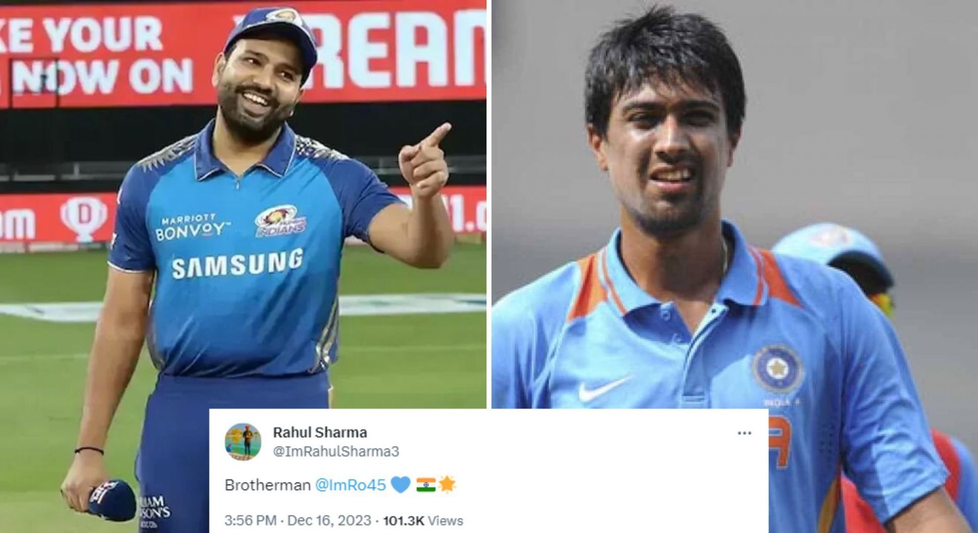 Rahul Sharma&#039;s latest post on X ft. Rohit Sharma.