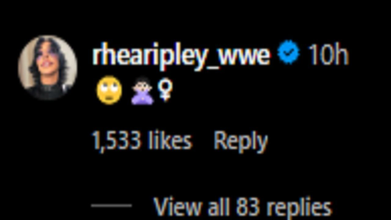 Rhea Ripley&#039;s comment on Balor&#039;s post