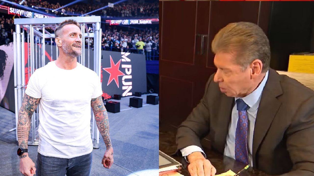 CM Punk (left); Vince McMahon (right)