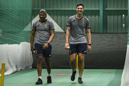 Nandre Burger [right] made his ODI debut in the previous game