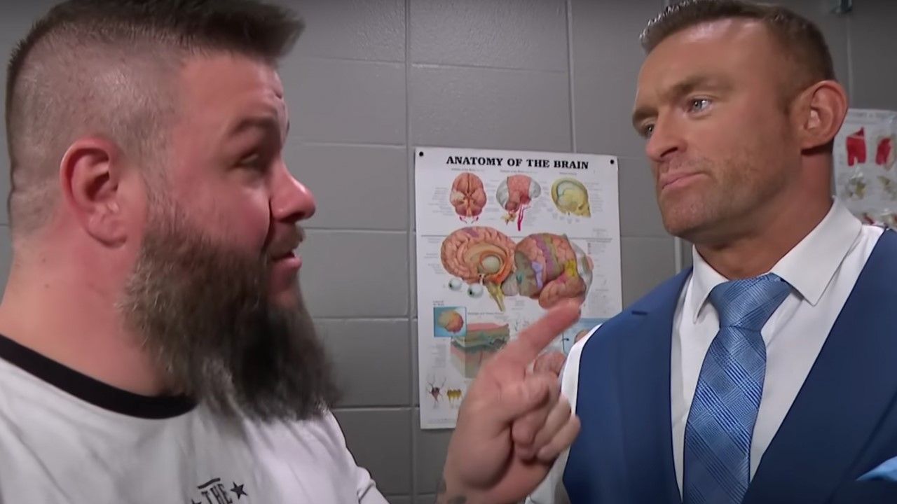 Kevin Owens and Nick Aldis spoke during a backstage segment