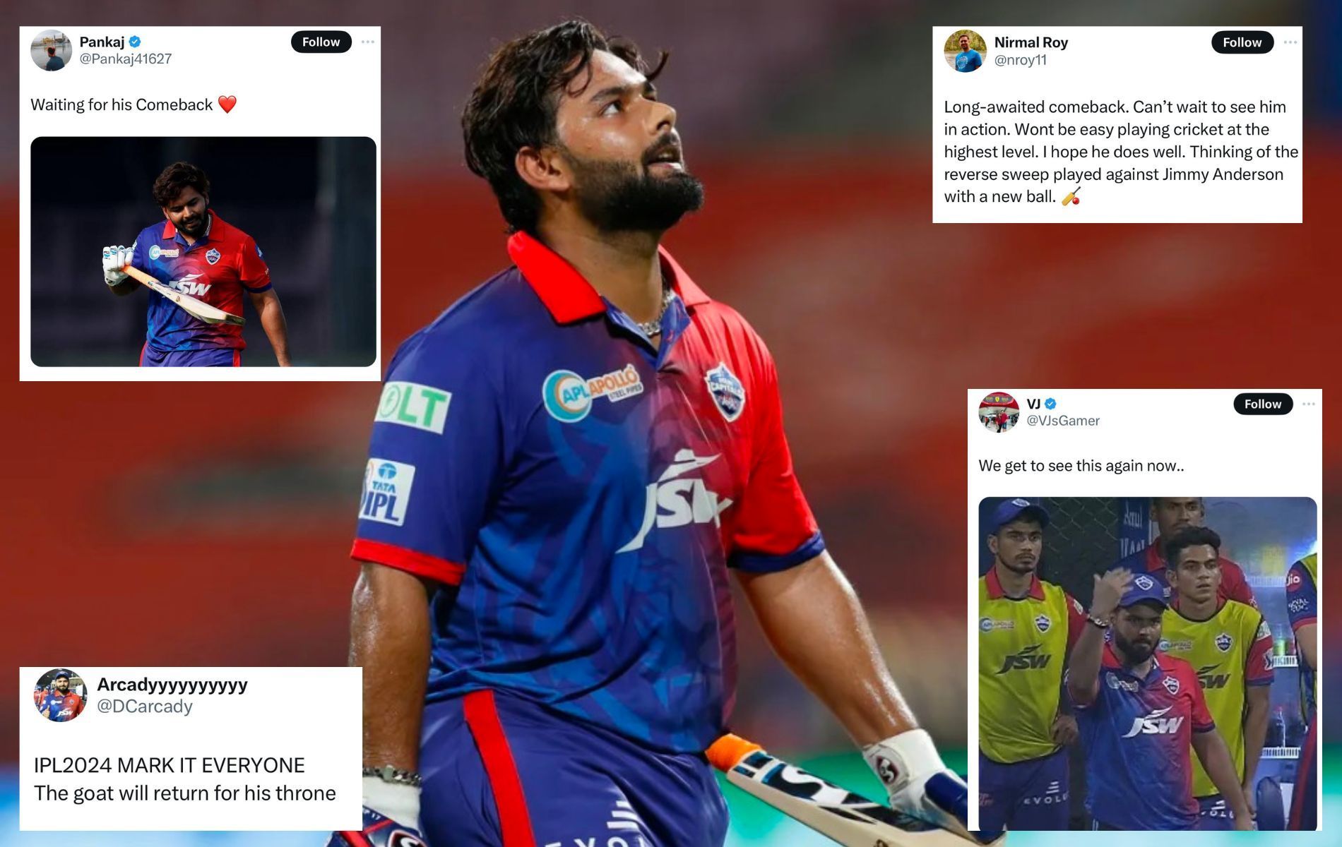 Rishabh Pant expected to return in IPL 2024. (Pics: X)