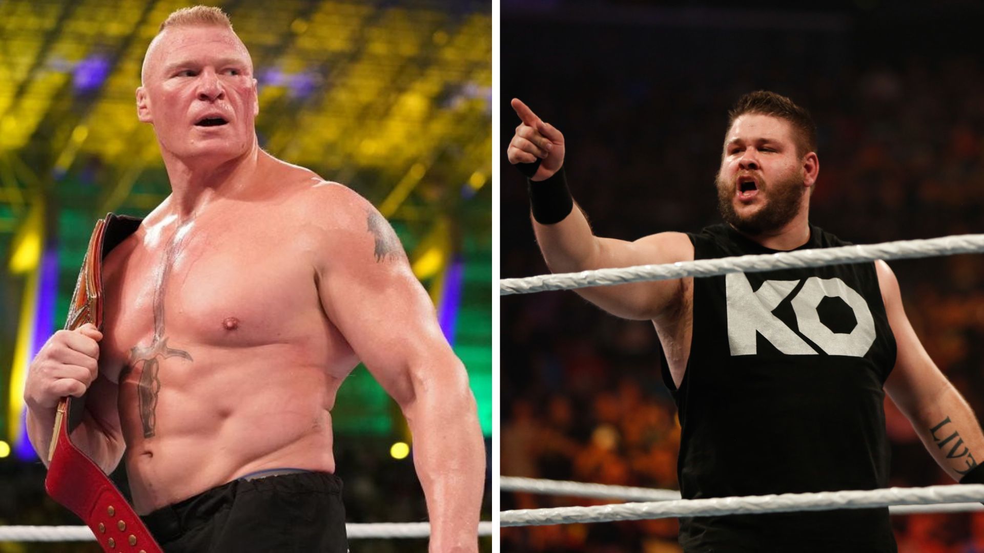 Brock Lesnar (Left) and Kevin Owens (Right)