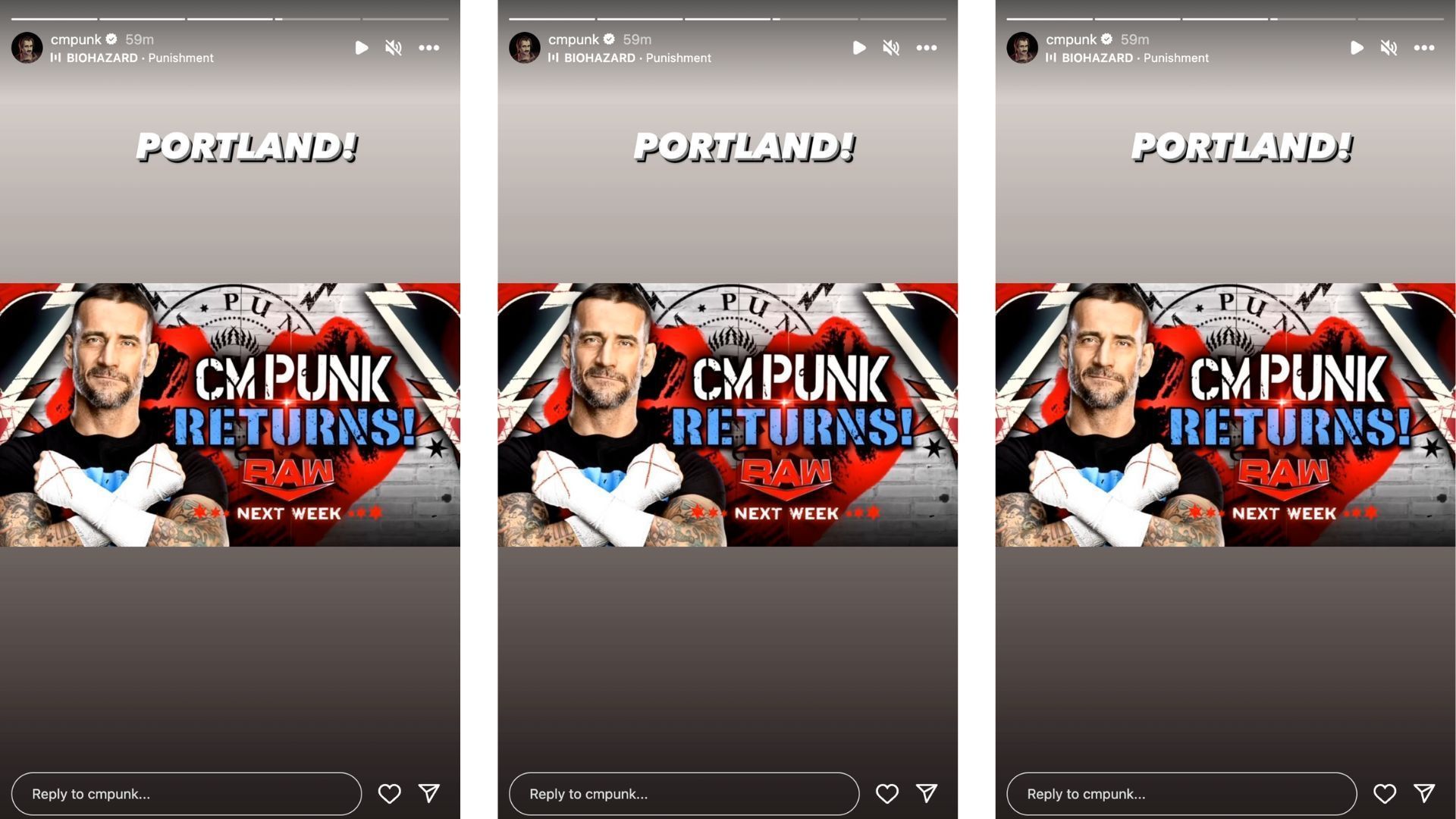 Punk sends message on Instagram after Day 1.