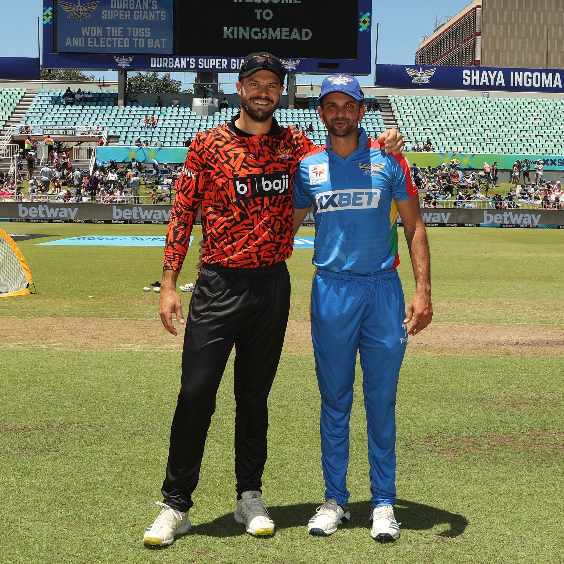 Aiden Markram with Keshav Maharaj at the SA20 (Credits: X/SunrisersEC)