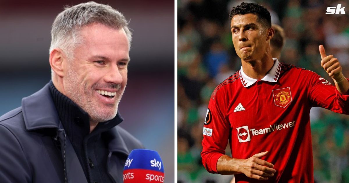 Jamie Carragher and Cristiano Ronaldo (via Getty Images)