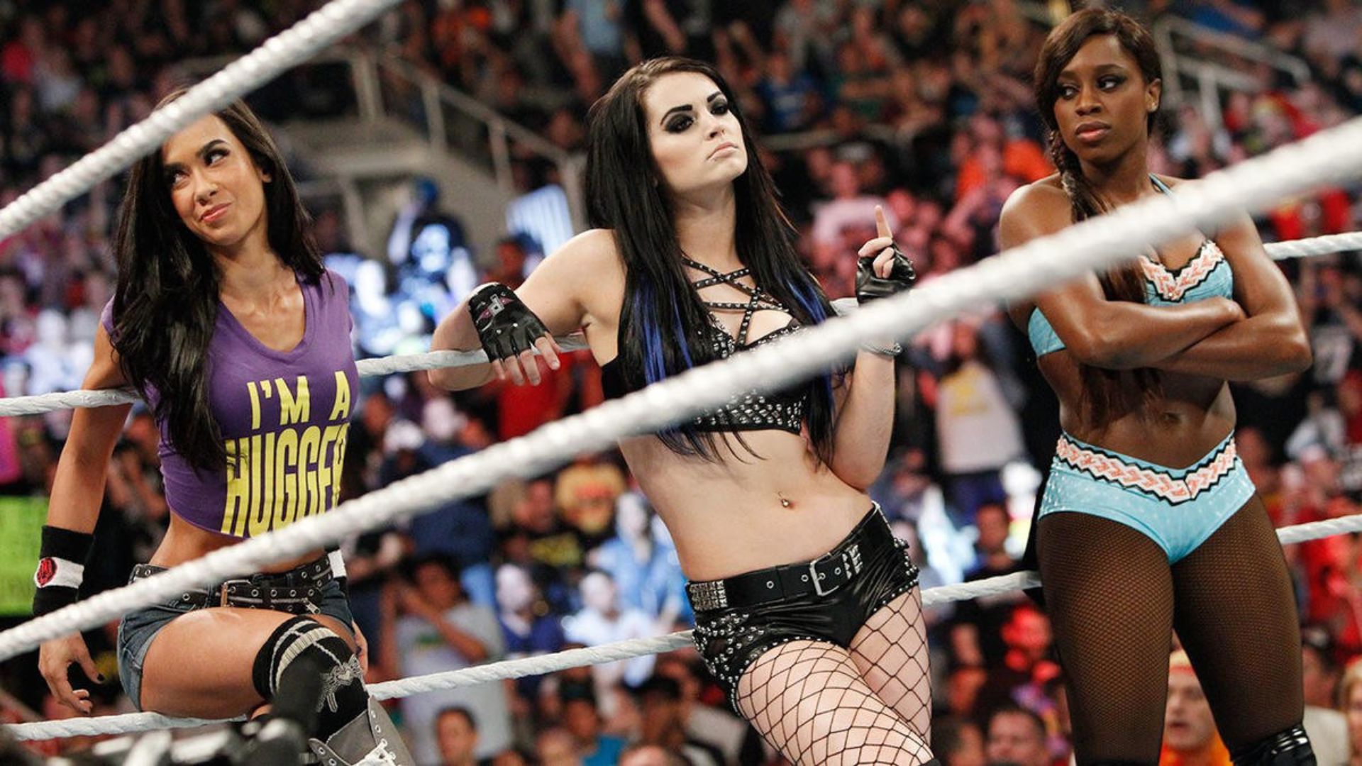 AJ Lee successfully teamed with Naomi and Paige on her last WWE match