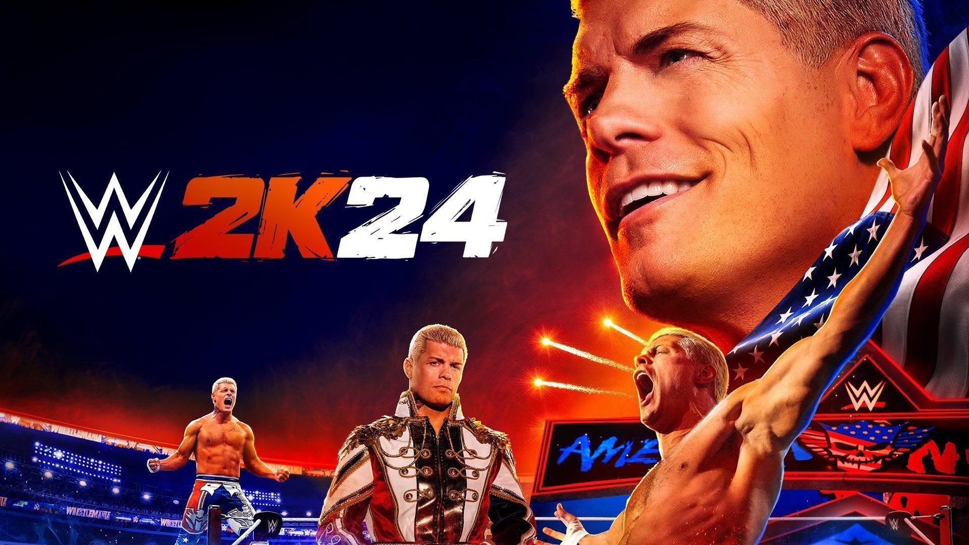 Cody Rhodes on the cover of WWE 2K24 standard edition