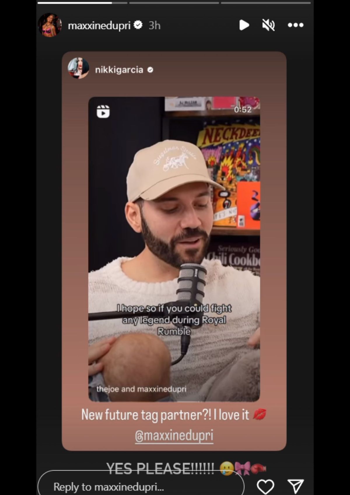 Maxxine Dupri reacts to WWE Hall of Famer's approval for a potential