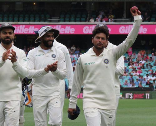 Kuldeep Yadav walks off to a standing ovation at SCG for a fifer in the 2018/19 BGT