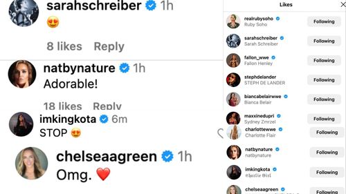 Stars react to Morgan's update on Instagram.