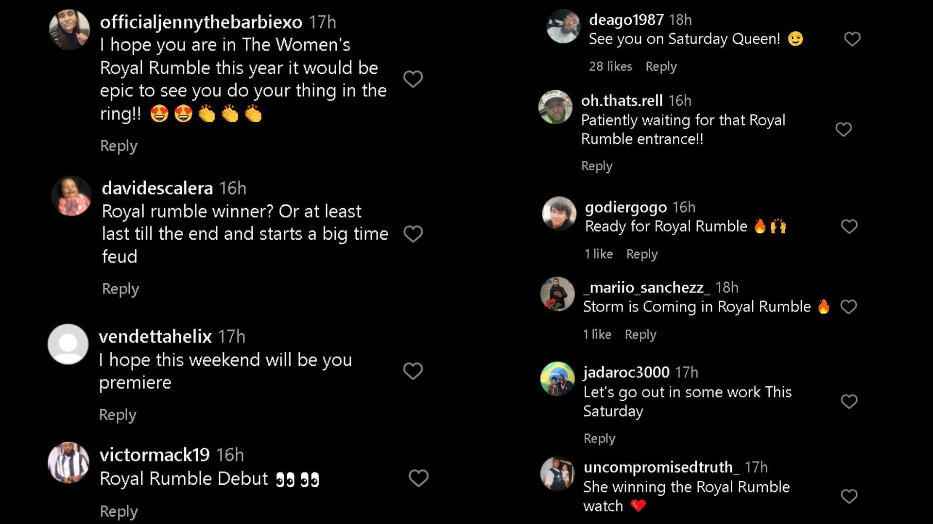 Screengrab of comments on Jade Cargill&#039;s Instagram post.