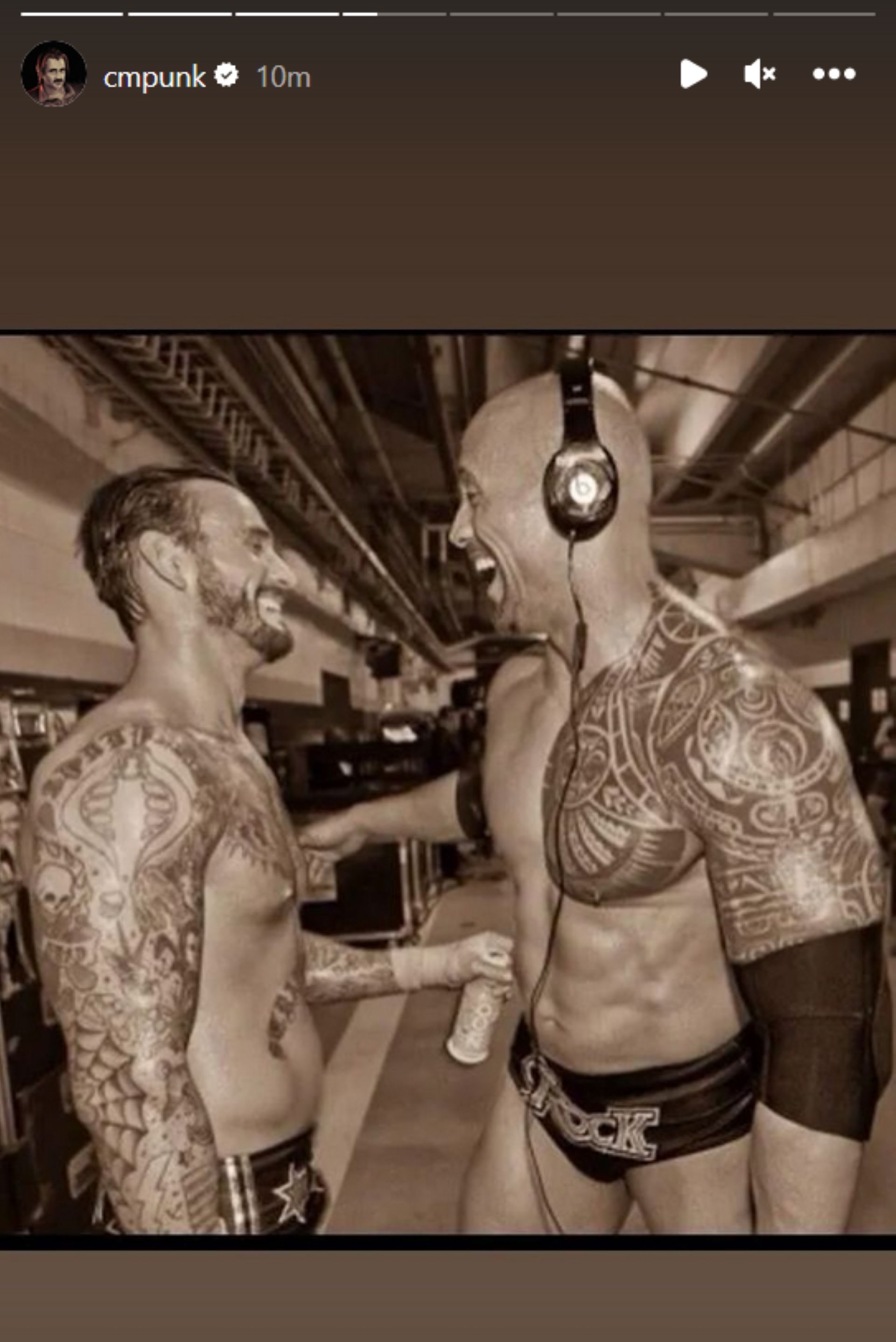 Screenshot of CM Punk&#039;s post on Instagram Stories