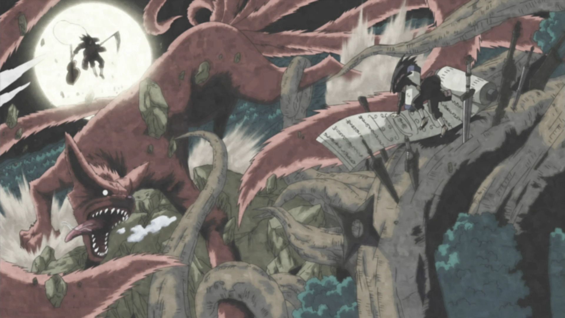 Madara and Hashirama fight at the Valley of the End (Image via Studio Pierrot, Naruto)