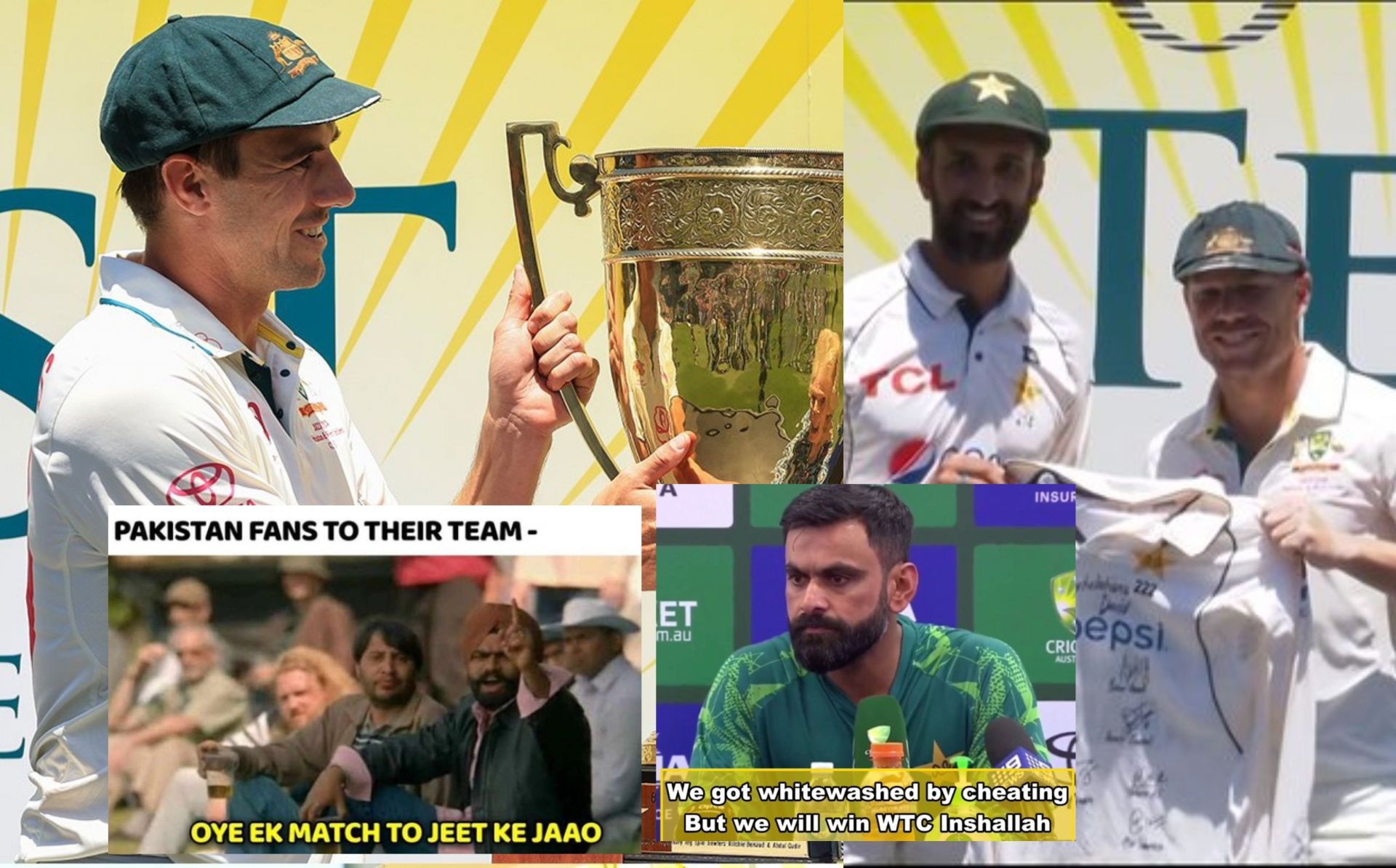 Fans react after Australia defeated Pakistan in the 3rd Test.