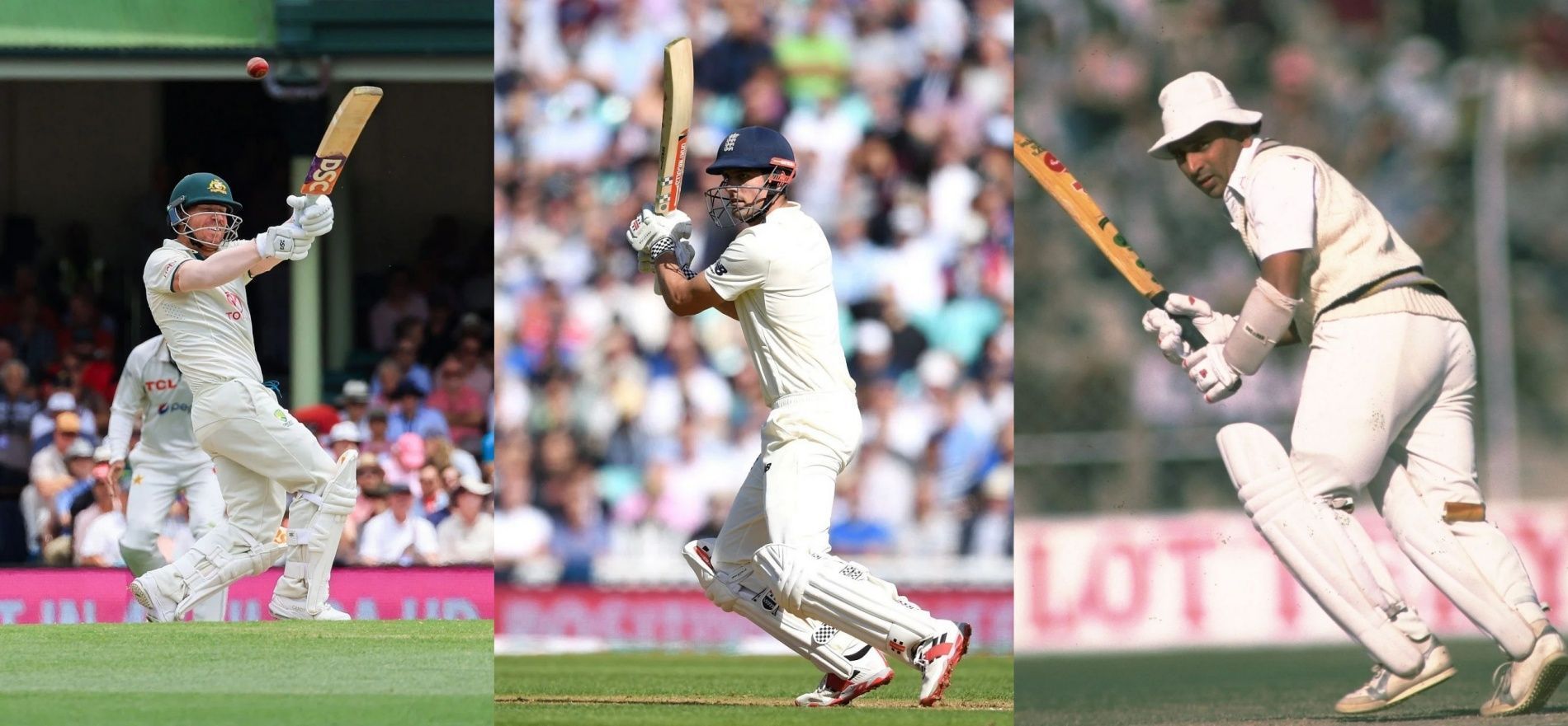 David Warner, Alastair Cook, Sunil Gavaskar