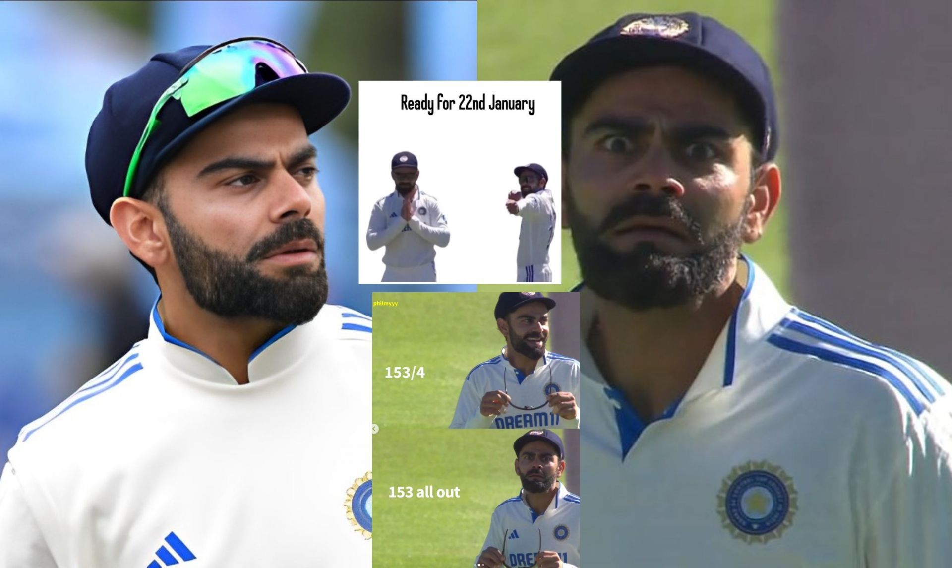 Fans share memes about Virat Kohli from day 1 of 2nd Test.