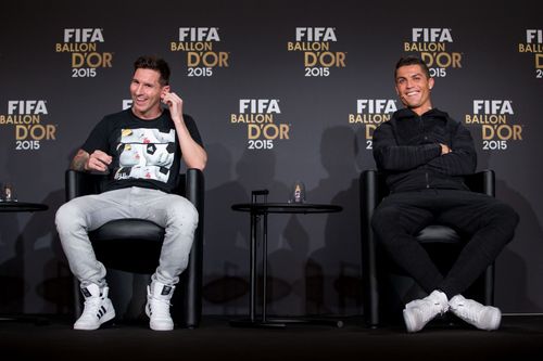 Cristiano Ronaldo and Lionel Messi (via Getty Images)