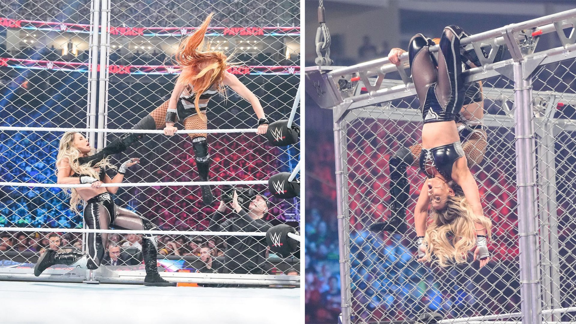 Becky and Trish impressed the crowd with their Steel Cage match