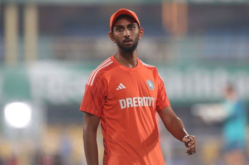 Prasidh Krishna during India v Australia - T20I Series: Game 3