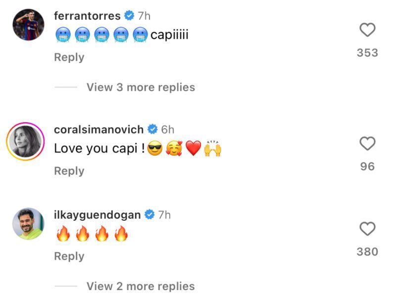 Comments on Sergi Roberto&#039;s Instagram post