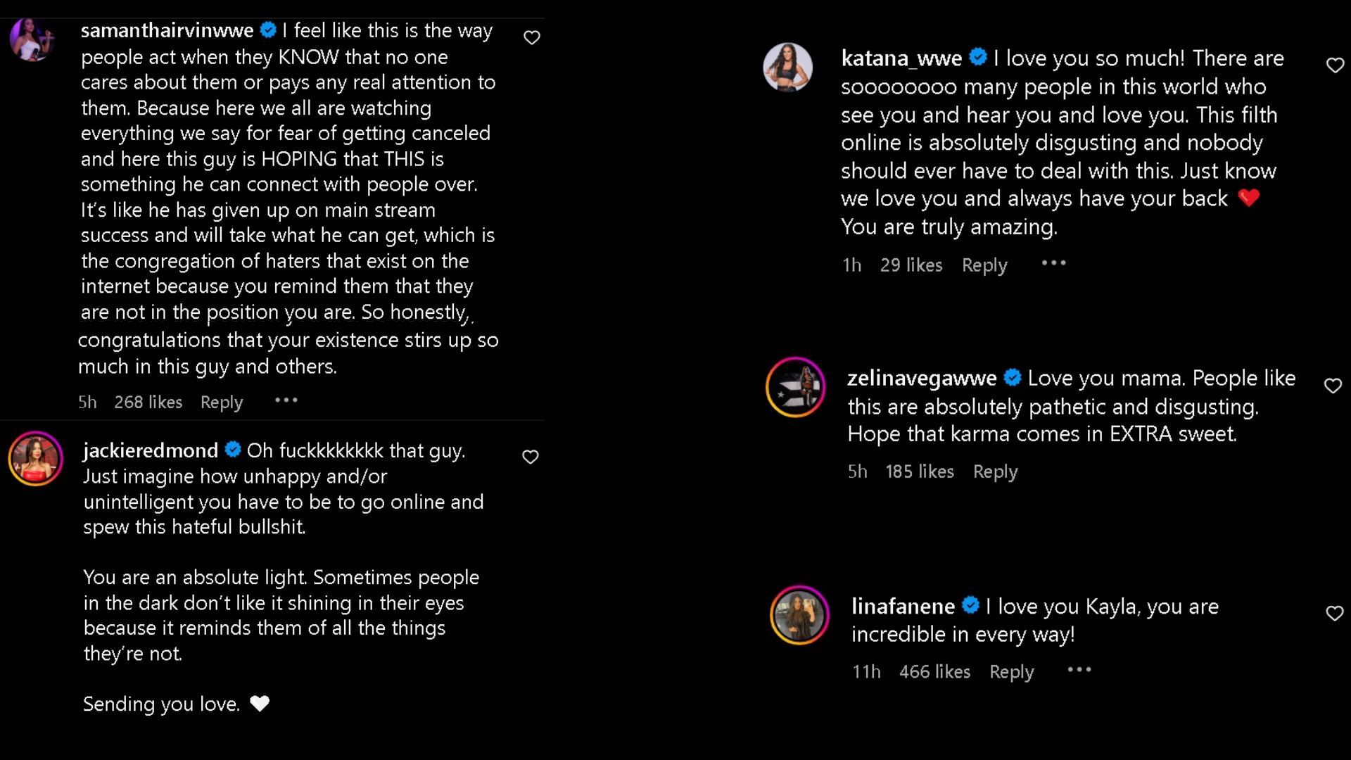 Screengrab 1 of reactions to the Instagram post.