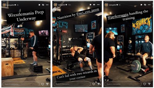 Screenshots of Chad Gable's Instagram Stories posts