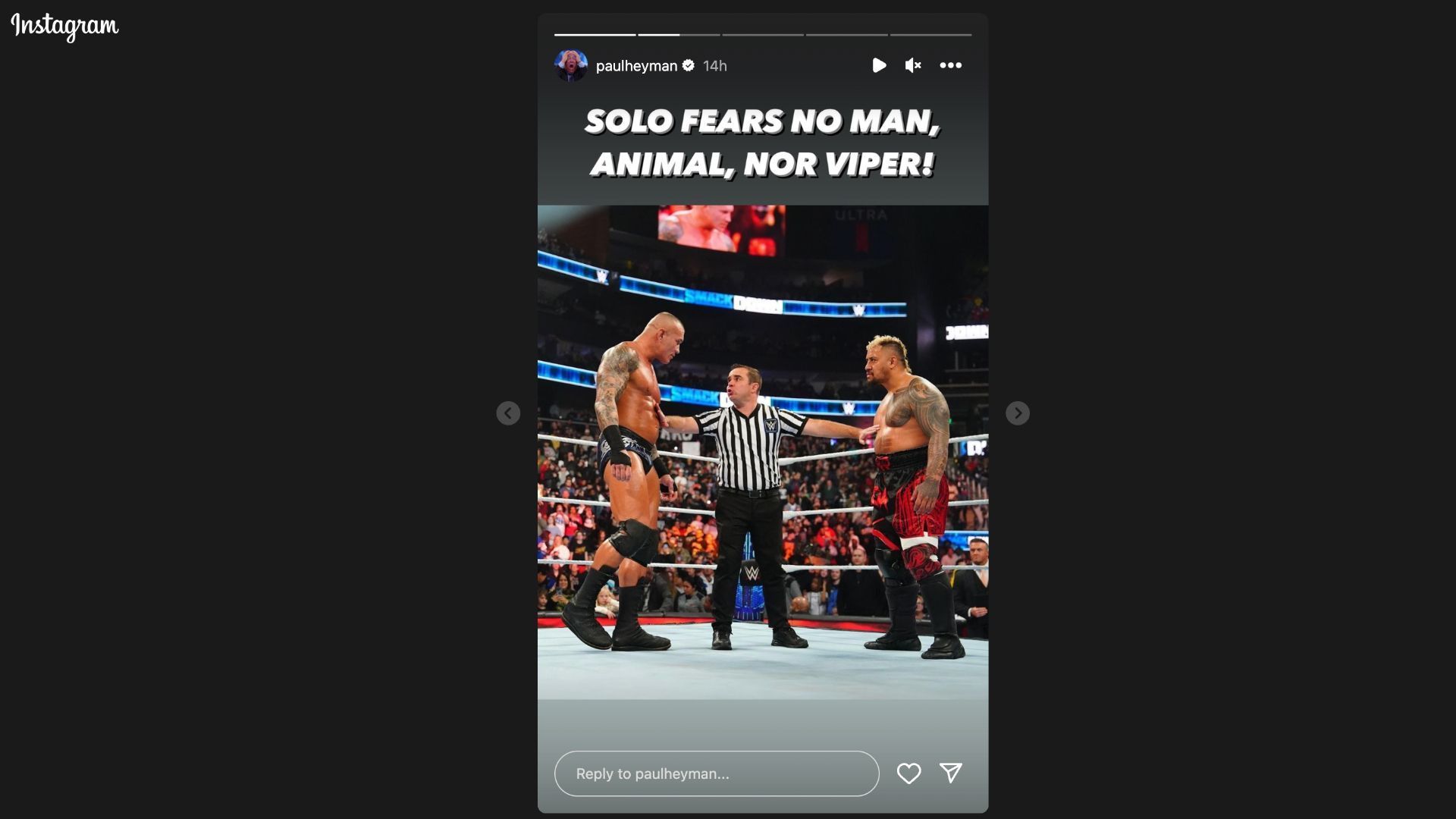 Screenshot of Paul Heyman&#039;s Instagram story.