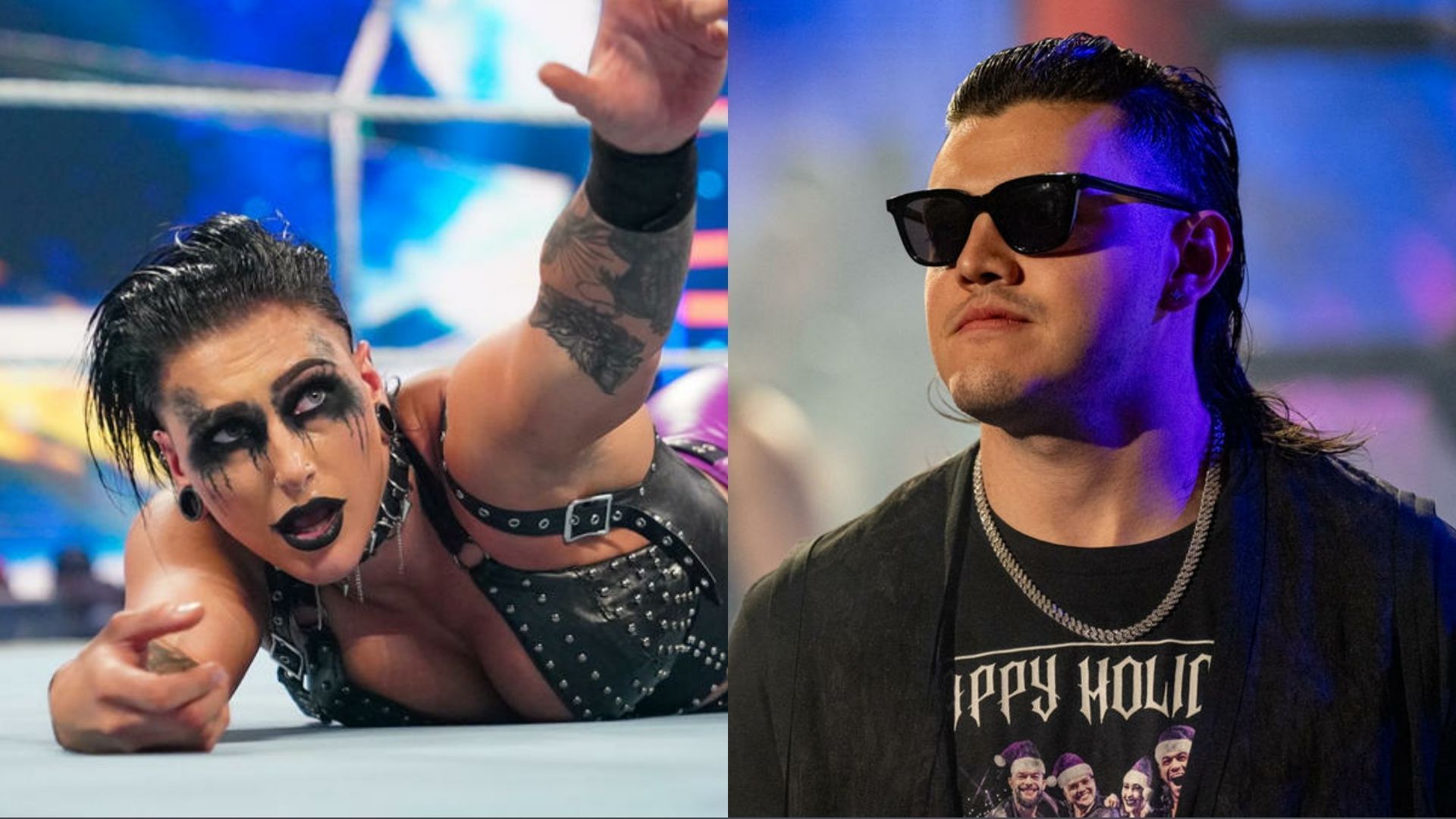 Rhea Ripley (left); Dominik Mysterio (right)