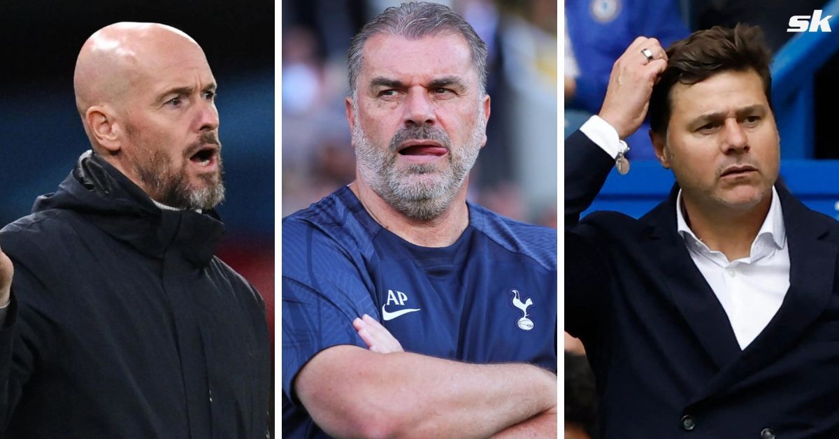 Manchester United boss Erik ten Hag, Spurs manager Ange Postecoglou and Chelsea tactician Mauricio Pochettino (from left to right)