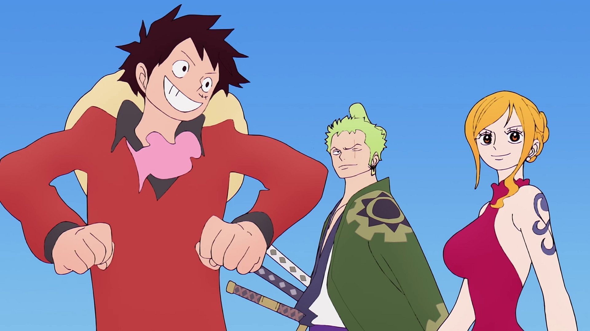 Luffy, Zoro, and Nami (Image via Toei Animation, One Piece)