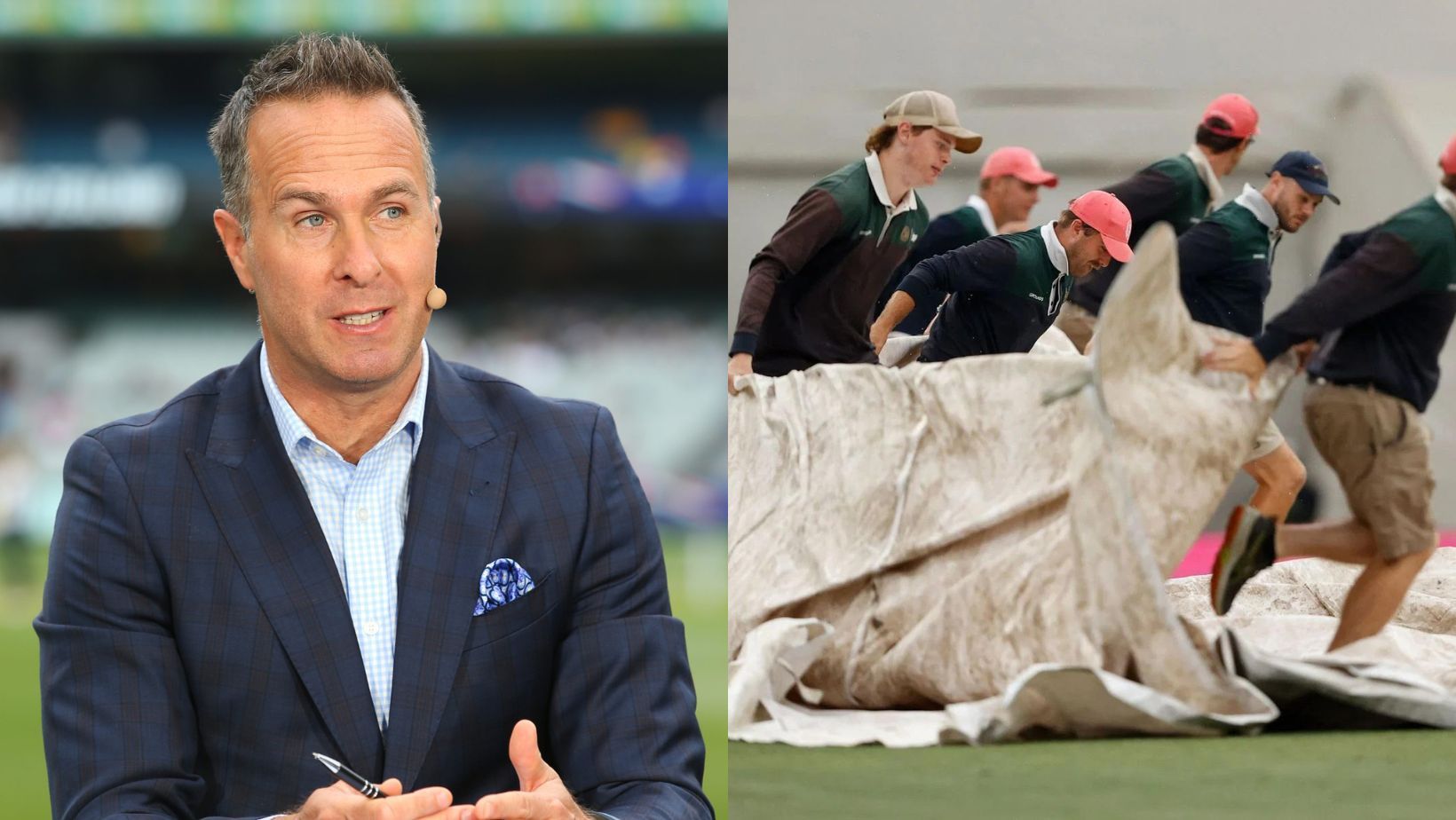 Michael Vaughan (L) slams umpires