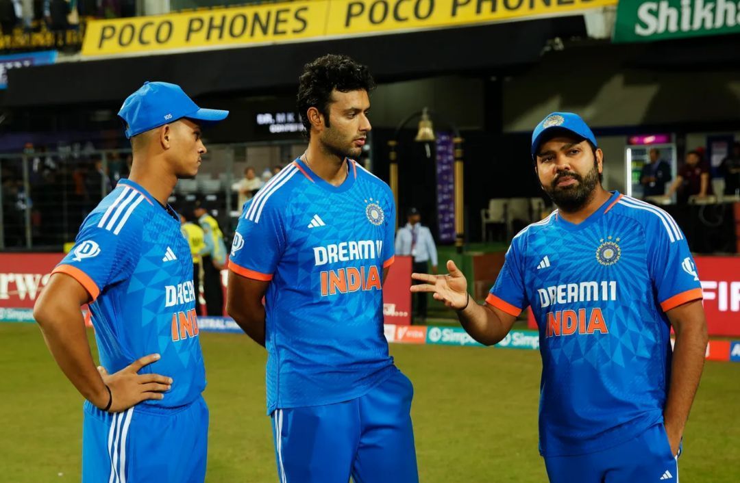 Yashasvi Jaiswal, Shivam Dube and Rohit Sharma 