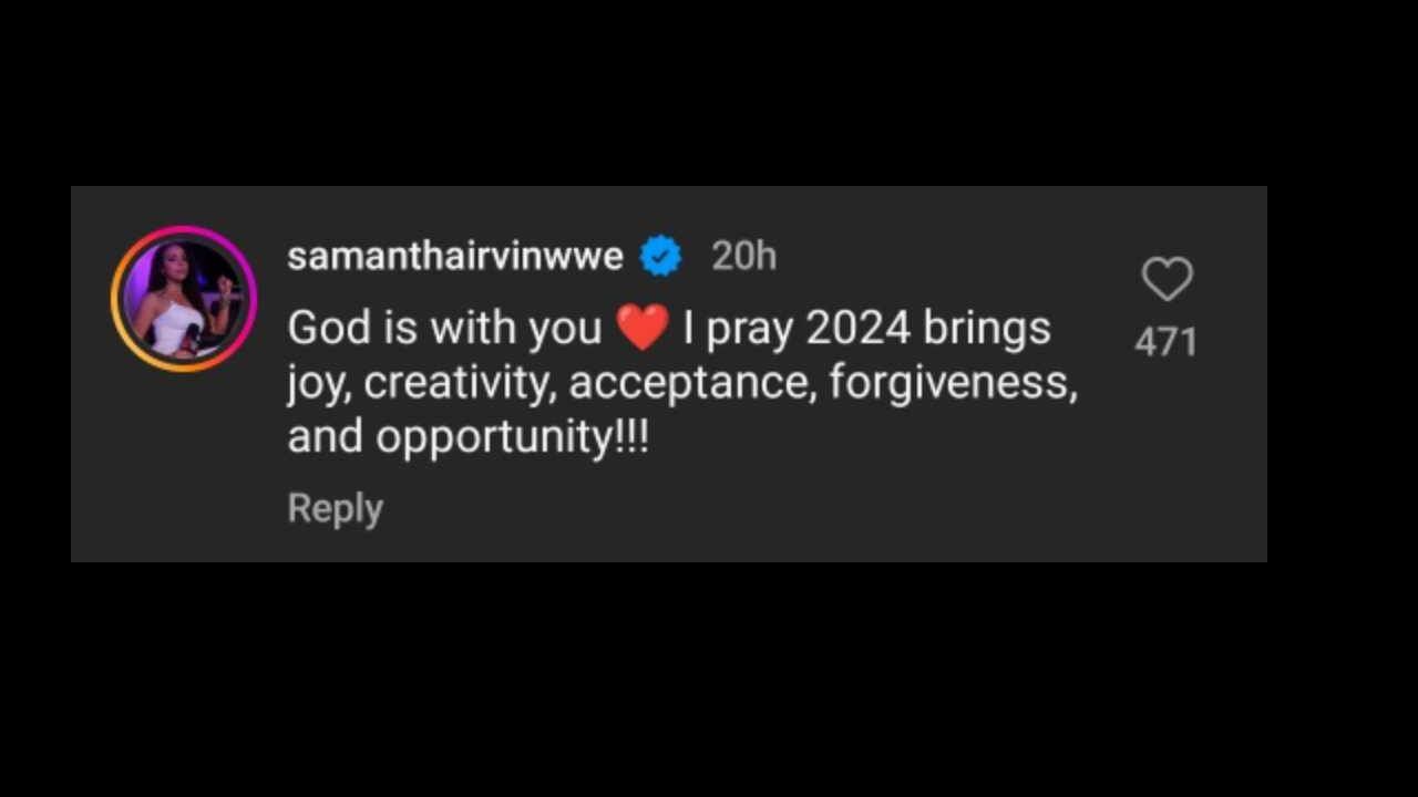 Samantha Irvin&#039;s comment on Dream&#039;s post