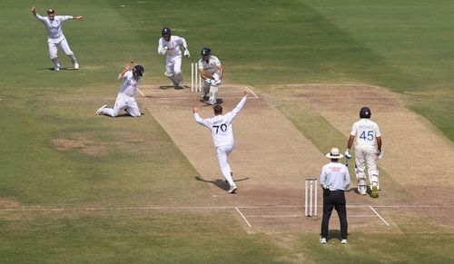 Shubman Gill was dismissed by Tom Hartley in both innings of the Hyderabad Test. [P/C: Getty]